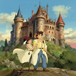(1979) The Castle of Cagliostro film covers,Studio Ghibli,epic,masterpiece illustration in the style of Keith Thompson, digital art
