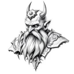 chaos dwarf smith from warhammer fantasy : : head and torso portrait drawing