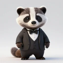 anthropomorphic furry badger wearing a tuxedo, Artstation