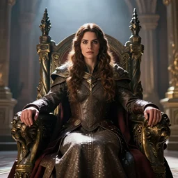 the elder scrolls vi, charismatic regal brunette female jarl, portrait, throne room, atmospheric lighting, intricate, volumetric lighting, beautiful, daytime, sunny weather, slight overcast, sharp focus, deep colours, ultra detailed, by leesha hannigan, ross tran, thierry doizon, kai carpenter, ignacio fernandez rios