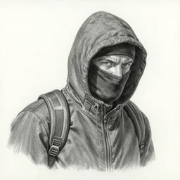 An intruder, pencil drawing, detailed, Stephen Gammell, trending on artstation