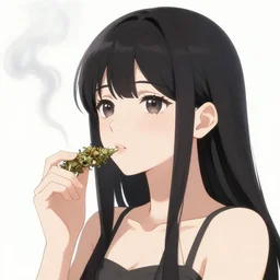 anime girl smoking weed