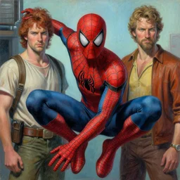 a highly detailed greek painting of peter parker, by james gurney, greg rutkowski, by craig mullins