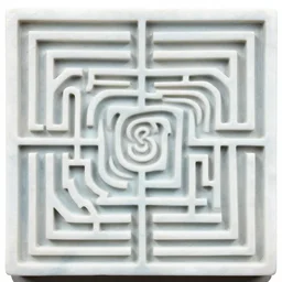 serpentine twisty maze, thin lines, fractal, carved soapstone relief paneling white and pale blue