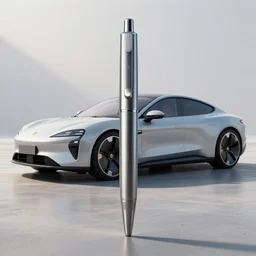 futuristic!! ballpen ( design by porsche!!!!! ), xf iq 4, 1 5 0 mp, 5 0 mm, f / 1. 4, iso 2 0 0, 1 / 1 6 0 s, natural light, octane render, macro shot, symmetrical balance, polarizing filter, sense of depth, ai enhanced