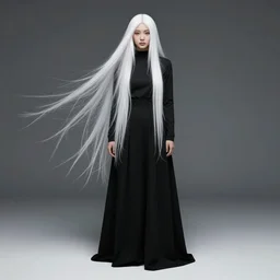 Woman dressing black and long white hair by Wadim Kashin and Takahino Inoue