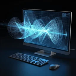 a computer rendering, by stephan martiniere, pixabay contest winner, generative, blueprint, quantum wavetracing, n 4