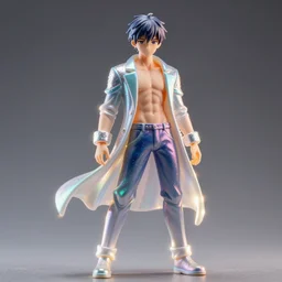 james jean, ilya kuvshinov isolated fashion anime vinyl figure, figure photography, glitter accents on figure, holographic undertones, expert human proportions, high detail, ethereal lighting, rim light, expert light effects on figure, sharp focus, dramatic composition and glowing effects unreal engine, octane, editorial awarded best character design