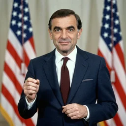 Mr Bean elected as the president of the United States, 1980 colour photo
