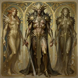 a detailed full body portrait of zeeb, by greg rutkowski and justin gerard, digital art, monstrous, art nouveau, baroque style, realistic painting, very detailed, fantasy, dnd, character design, trending on artstation