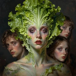 portrait, nightmare anomalies, lettuce by dariusz zawadzki, kenneth blom, mental alchemy, james jean, pablo amaringo, naudline pierre, contemporary art, hyper detailed