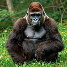 “A smiling gorilla by Norman Rockwell”