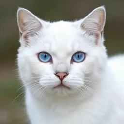 White Cat with ethereal blue eyes