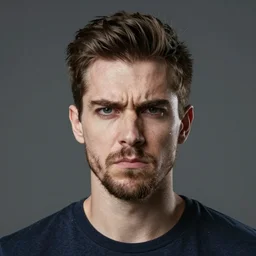 portait of a man named juno, juno is angry