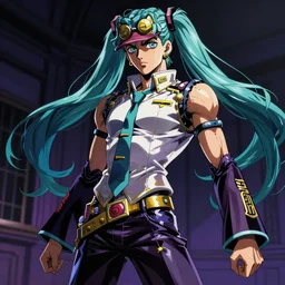 hatsune miku in the style of jojo bizarre adventure