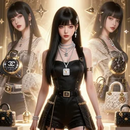a pin up and beautiful fashion dreamlke japan girl with lv jewelry, character art, art by artgerm, wlop, loish, hyperdetailed, 8 k realistic, symmetrical, global illumination, radiant light, frostbite 3 engine, cryengine, dof, trending on artstation, digital art, chanel, dior, detailed background