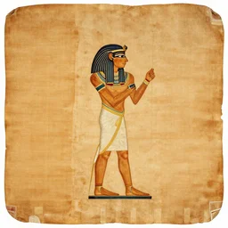 ancient egyptian papyrus by guido borelli da caluso robust. a beautiful experimental art of a small figure standing in the center of a dark, foreboding landscape. the figure is surrounded by strange, monstrous creatures, & there is a feeling of unease & dread.