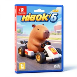 nintendo 6 4 box art for a 9 0 s old 3 d render capybara!!!! racing game, 3 d capybara in go - karts on race track, 9 0 s 3 d render, promotional nintendo 6 4 game box, hyper detailed, 4 k, high quality, smooth, sharp focus