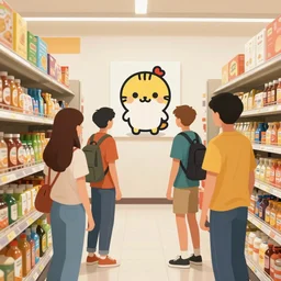teens visiting groceries store artwork by ztoon zt 0 0 n