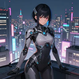 anime key visual of portrait futuristic cyber warrior girl, in future cyberpunk tokyo rooftop, ssci - fi and fantasy, intricate and very very beautiful, neon light, highly detailed, digital painting, artstation, concept art, smooth, illustration, art by rossdraws and huaixuan xiang and alphonse mucha and wlop