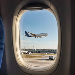a phone pic out of an plane seat showing the window of a plane in the approach flight to the bruessel airport