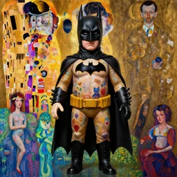the world's richest man is an evil ventriloquist dummy, psychedelic, batman!!!, patterned skin, trending on artstation, photorealism, vibrant colors, digital art, in the style of harumi hironaka, gustav klimt, egon schiele, coby whitmore, david bates, monet, lisa frank, picasso, octane render, long shot!
