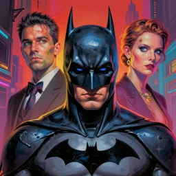 hyperdetailed psychedelic horror fantasy portrait of batman by wayne barlowe and beeple, vivid color, album cover,