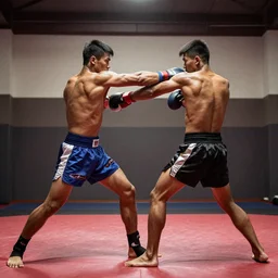 Two persons fighting