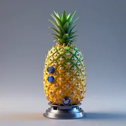 product photo of an industrial pineapple bazooka, highly detailed, balanced colors, cyberpunk