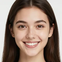 a beautiful girl from minnesota, brunette, joyfully smiling at the camera opening her brown eyes. thinner face, irish genes, dark chocolate hair colour, wearing university of minneapolis coat, perfect nose, morning hour, plane light, portrait, minneapolis as background. healthy, athletic, in her early 2 8