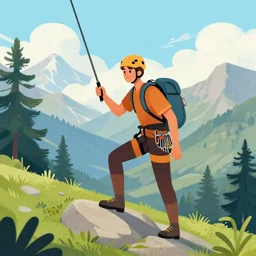 alpinist illustration a storybook illustration trending on artstation