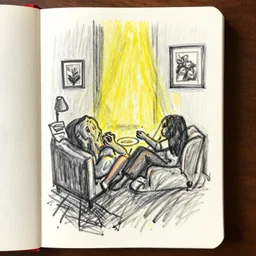 art brut drawing of the the prospect of warmth and comfort for the artist, found scribbled in a notebook