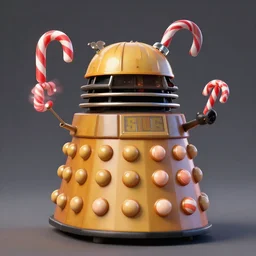 candy cane themed dalek, gorgeous digital art