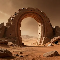 opening a portal in the ruins on mars, portal, gate, dimension, in the 4 0 th millenia, arstation