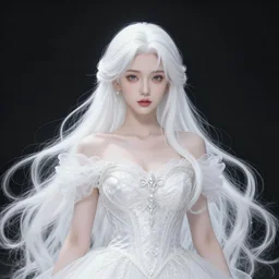 most beautiful girl, white hair, elegant, anime, fantasy, divine, highly detailed, princess, artstation, magical, lovely, pure beauty, intricate, 4 k, art by studio bind and kyoto animation and wit studio and hyeyoung kim