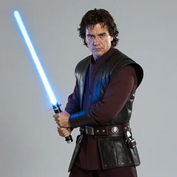 pablo escobar as a jedi knight, action photo, star wars, lightsaber
