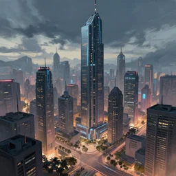A professional digital painting of a far-future cyberpunk city, Kowloon, by Alena Aenami, trending on Artstation