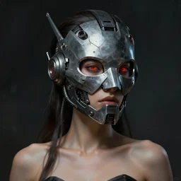 sexy beautiful woman head made of mech mask rendered in unreal engine, cyberpunk, dark scifi, painted by zdzisław beksinski | bernard buffet | carne griffiths | wlop