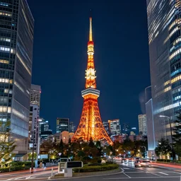 high resolution hdr digital art of central tokyo at night 4 k