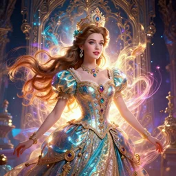 portrait of princess, beautiful, attractive, glowing, ornate and intricate, jaw dropping, dynamic lighting, colorful, fairy tale, intricate and detailed, 4 k octane render gediminas pranckevicius!