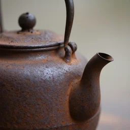 closeup of (rusty) teapot