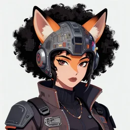a portrait of a stunning beautiful vampire fox gundam pilot, with an intricate, detailed, urban inspired hiphop afro futuristic helmet, vector behance hd jesper ejsing, rhads, makoto shinkai, lois van baarle, ilya kuvshinov, rossdraws, hd, 3 2 k, ilya kuvshinov, gustav klimt