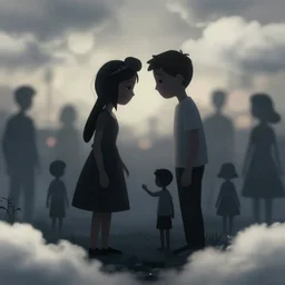 love and hate, families and enemies. len blur background bokeh. art by ismail inceoglu and filip hodas. clouds by rhads.