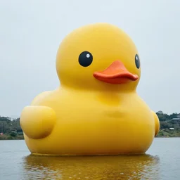 an enormous rubber duck