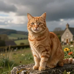 ginger cat, cottagecore