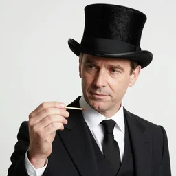 portrait photo still of keith buckley holding a match, wearing a top hat, in front of an old country store on fire at night, 8 k, 8 5 mm f 1. 8