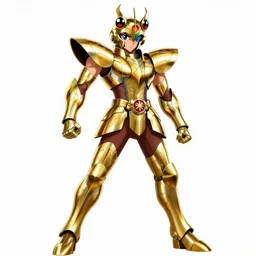 a anime showing the new golden armor zodiac Knight by tatsuya Yoshikawa artist Rendering the frog constellation armor . full of details, by utsurowazaru mono and jet set radio , ,concept art, trending on artstation and cell shading