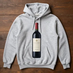 hoodies with a wine bottle by victor ngai