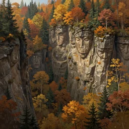 autumnal forest cliffs, d & d, fantasy, portrait, highly detailed, digital painting, trending on artstation, concept art, sharp focus, illustration, art by artgerm and greg rutkowski and magali villeneuve