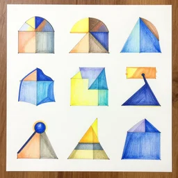 a huge sheet of paper on which are drawn many geometric shapes of various sizes and colours